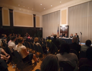 The full panel at the NPC's May 13 forum,