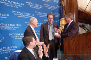 Gerald Ford Journalism Award winner Greg Jaffe of the Washington Post accepts the honor.Photo: Terry Hill