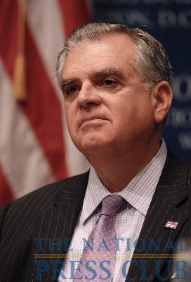 Treasury Secretary Ray LaHood addresses the National Press Club Luncheon, May 21, 2009.Photo: Greg Tinius/Tinius-Arts
