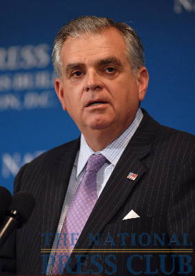 Treasury Secretary Ray LaHood addresses the National Press Club Luncheon, May 21, 2009.Photo: Greg Tinius/Tinius-Arts