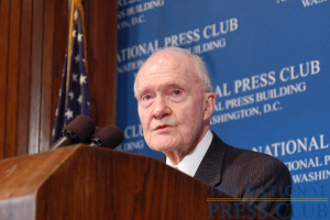 Although the U.S. is facing difficult times, the crises are nothing new; the nation is resilient, notes former Ford administration National Security Advisor Brent Scowcroft speaking to Ford Journalism Awards...