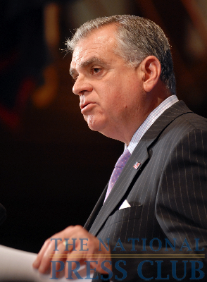 Treasury Secretary Ray LaHood addresses the National Press Club Luncheon, May 21, 2009.Photo: Greg Tinius/Tinius-Arts