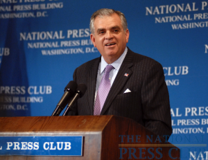 Treasury Secretary Ray LaHood addresses the National Press Club Luncheon, May 21, 2009.Photo: Greg Tinius/Tinius-Arts