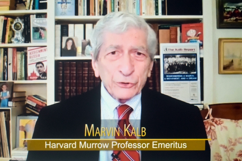 Former CBS correspondent and Harvard University emeritus professor Marvin Kalb, moderator of the Kalb Report. Photo by Alan Kotok.