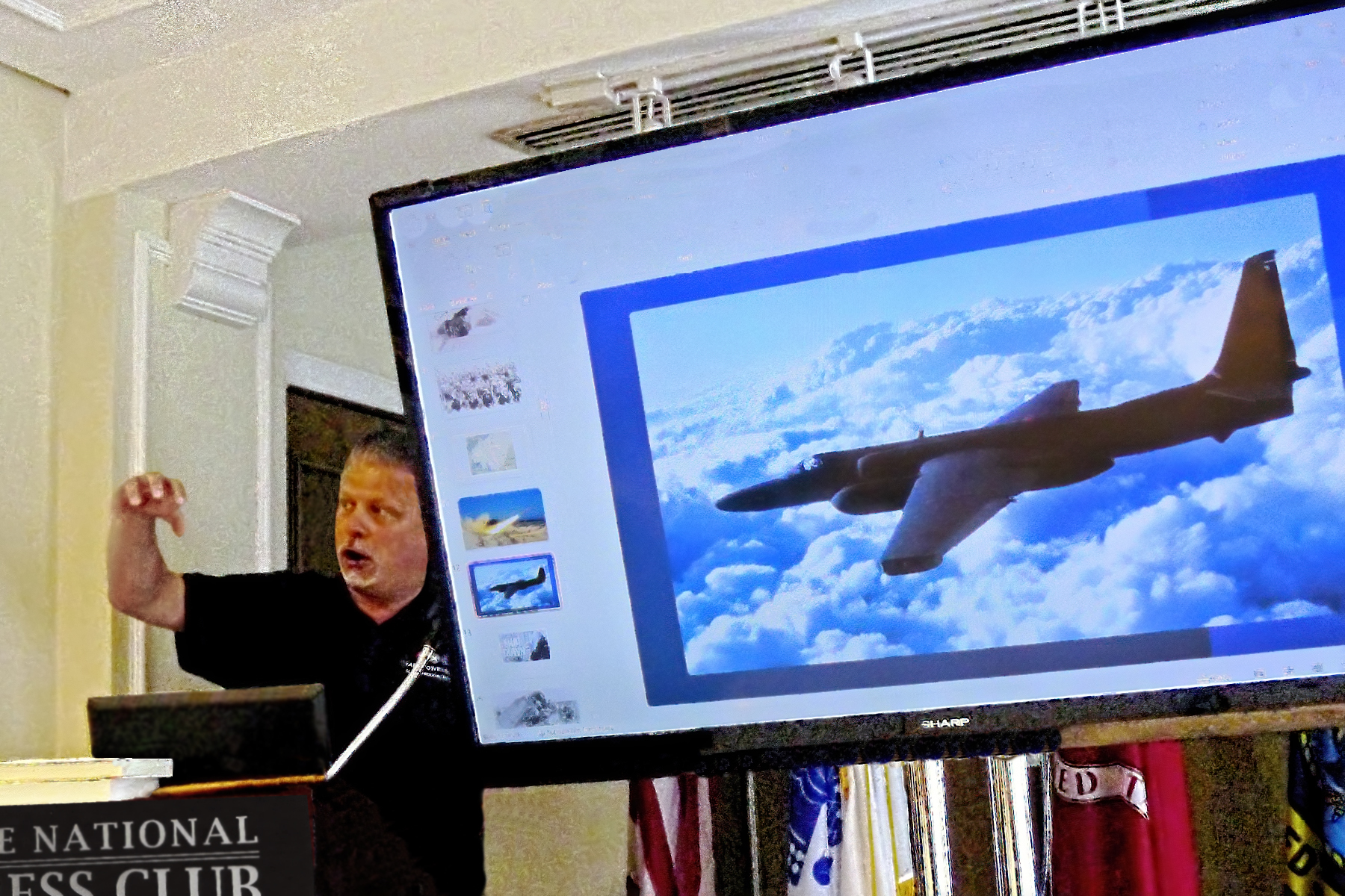 Francis Gary Powers Jr. recounts his dad's ill-fated U-2 mission. (Photo by Rex Stucky)