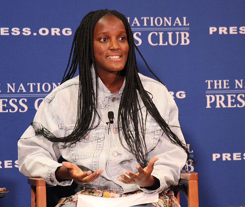 Climate activist Vanessa Nakate visited Hurricane Ian victims before coming to Washington. Photo: Aileen Roberta Schlef
