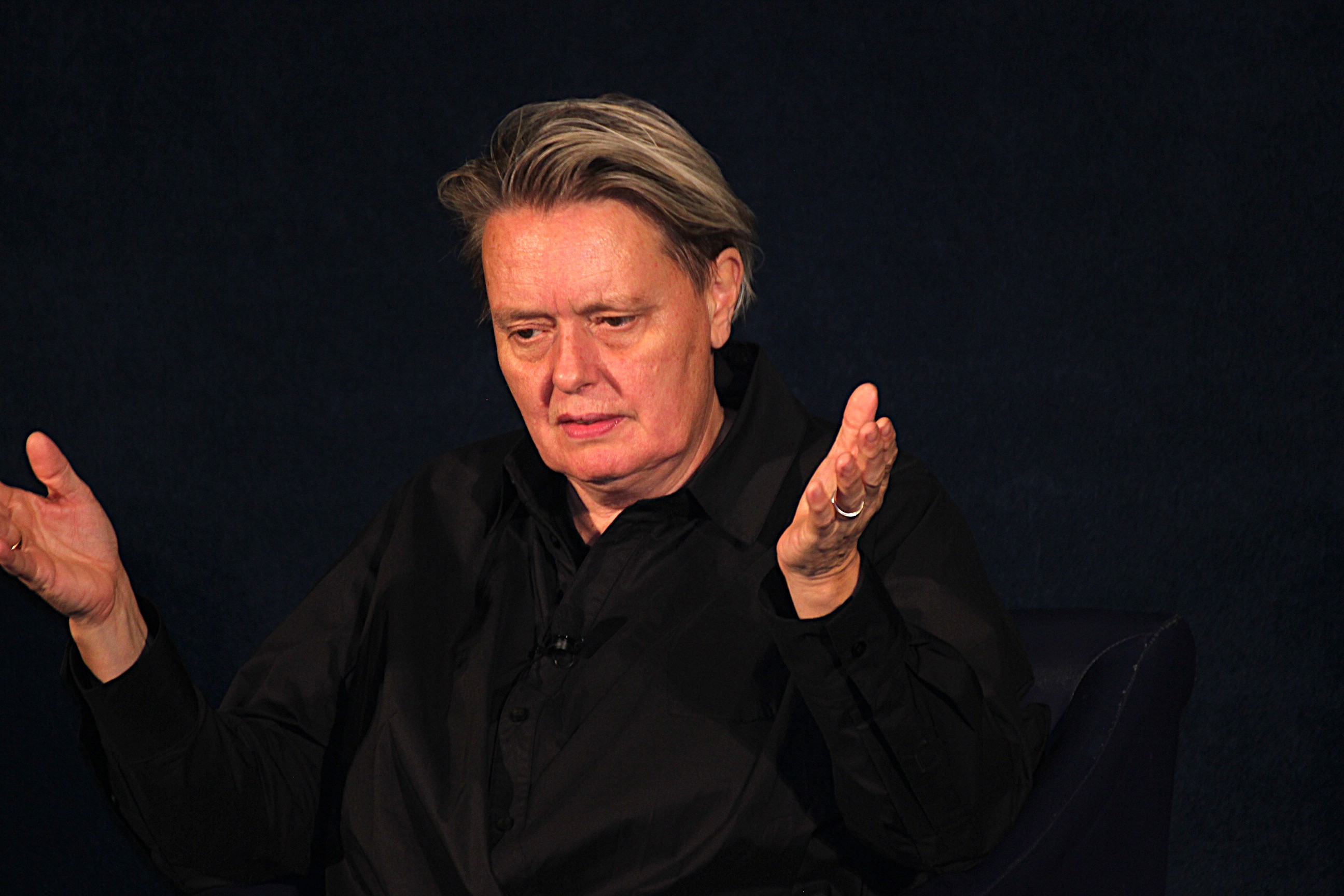 Filmmaker Hrafnhildur Gunnarsdóttir accompanied her mother to the strike.