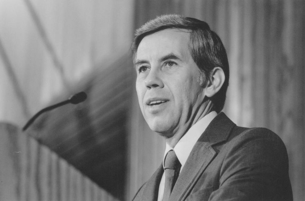 Former Sen. Richard Lugar, R-Ind., at a January 1985 luncheon.