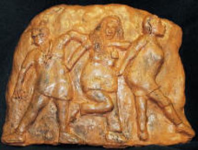 Carol Morgan bas relief "Dance of the Nurses' Aides"