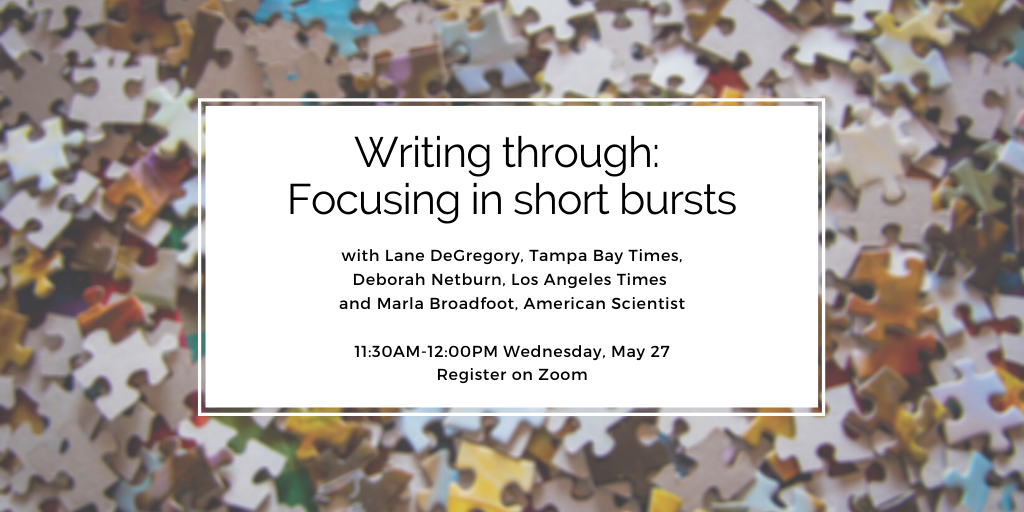 Focusing in short bursts, May 27, 11:30 a.m. to noon, NPCJI program.