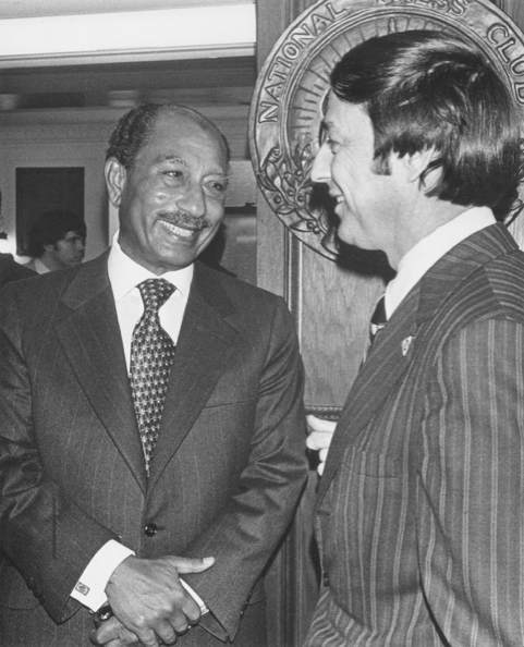Egyptian President Anwar Sadat, NPC President Frank Aukofer 1978