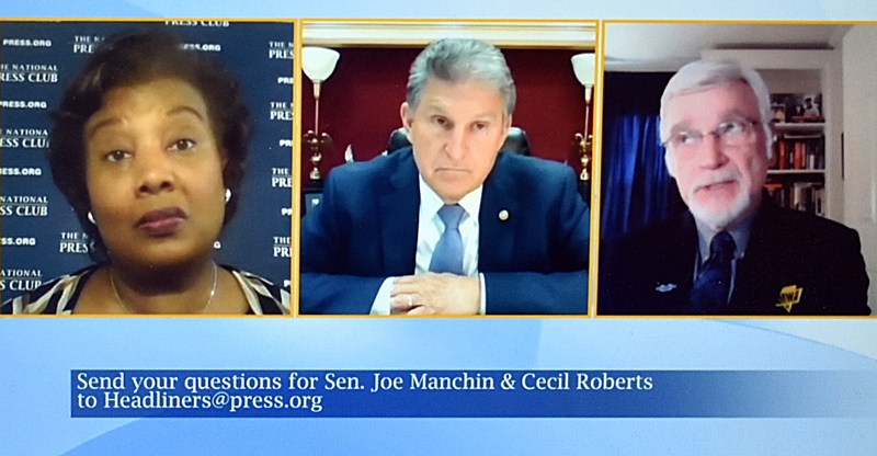 Lisa Matthews, Sen. Joe Manchin, Cecil Roberts