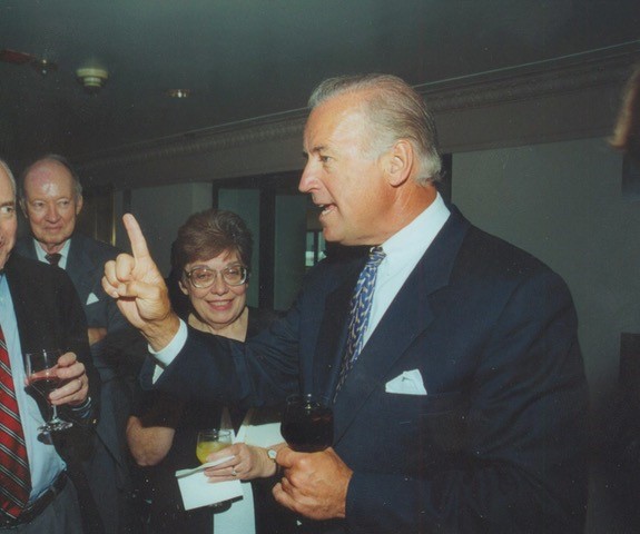 Then-Sen. Joe Biden at a reception before his National Press Club luncheon speech on Sept. 10, 2001.