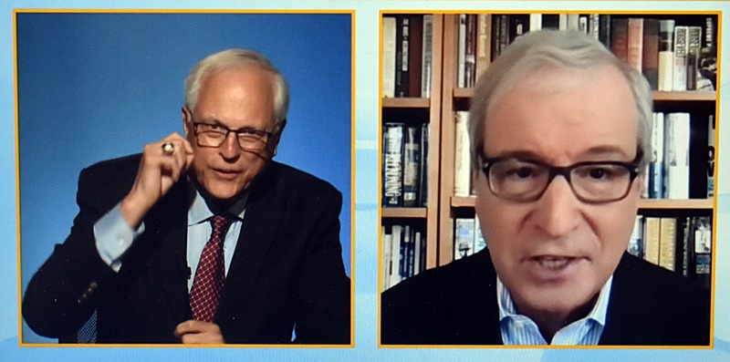 Photo of former Club President Gil Klein and author Ronald Brownstein