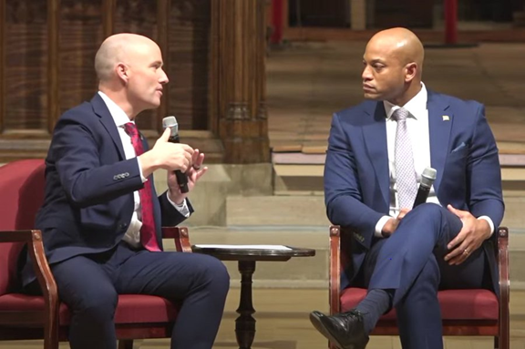 Photo of Utah Gov. Spencer Cox and Maryland Gov. Wes Moore