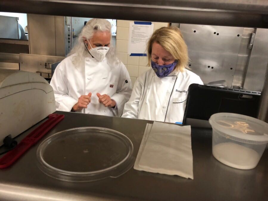 Photo of former NPC Executive Chef Susan Delbert and Debra Tice.