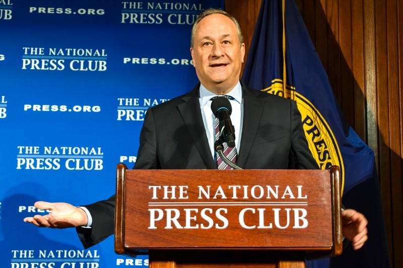 Photo of Second Gentleman Douglas Emhoff at a May 28 Club event featuring the President's Council on Fitness