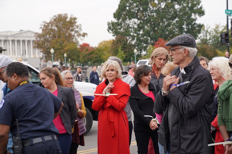 Photo of Jane Fonda at a Washington protest