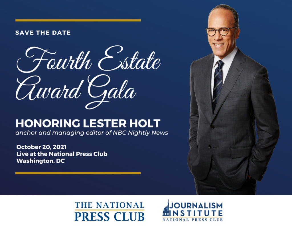 Fourth Estate Award logo featuring Lester Holt
