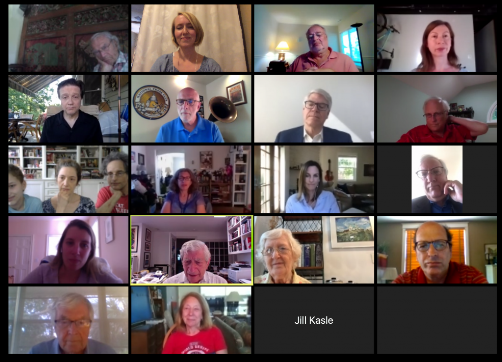 Kalb birthday Zoom call participants