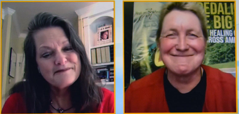 Photo of author Elizabeth McGowan and former Club President Tammy Lytle. 