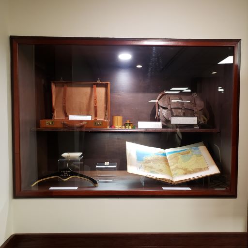 Photo of display case in Club's Murrow Room.