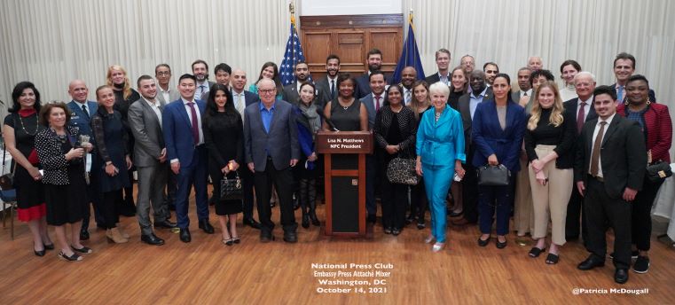 Photo of participants in Oct. 14 embassay attache event.