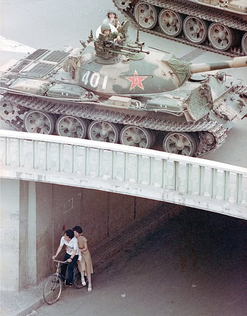 Photo of Tiananmen Square uprising in 1989