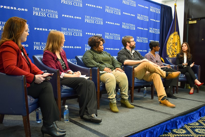 Photo of full panel at Jan. 17 news deserts event.