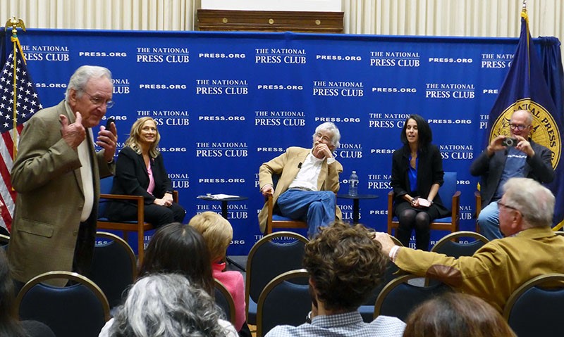 Photo of former Iowa Sen. Tom Harkin at the screening of "Storm Lake" documentary.