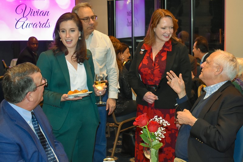 Photo of a table conversation at the Dec. 6 Vivian Awards
